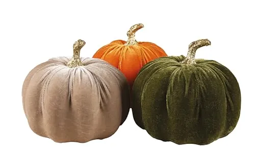 P'tit Clown zucca decorativa velluto oro 16 cm elegante