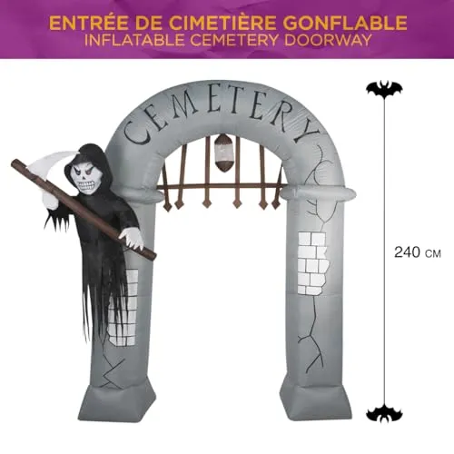 P'tit Clown re91507 Arco Cimitero Gonfiabile 2,4 m LED
