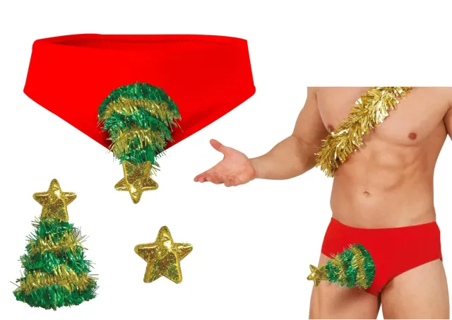 Fiestas Guirca Albero di Natale slip costume rosso divertente