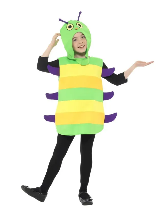 Smiffys Costume Bruco Multicolore Bambina con Copricapo