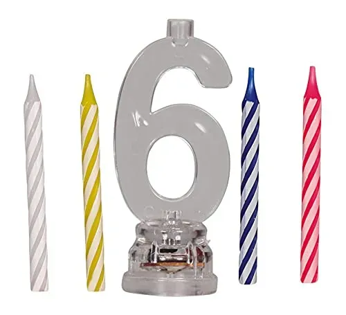Fiestas Guirca n. 6 portacandele led 4 candele 13 cm compleanno
