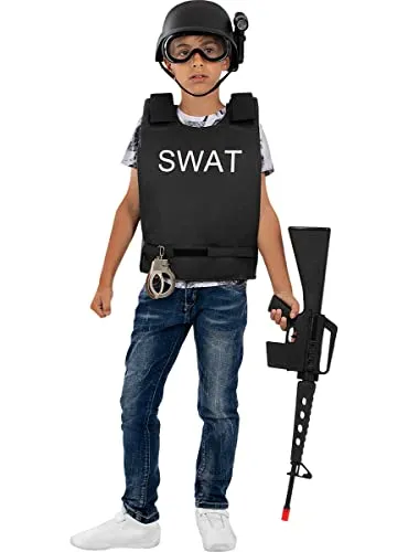 Funidelia Gilet SWAT bambino poliziotto nero