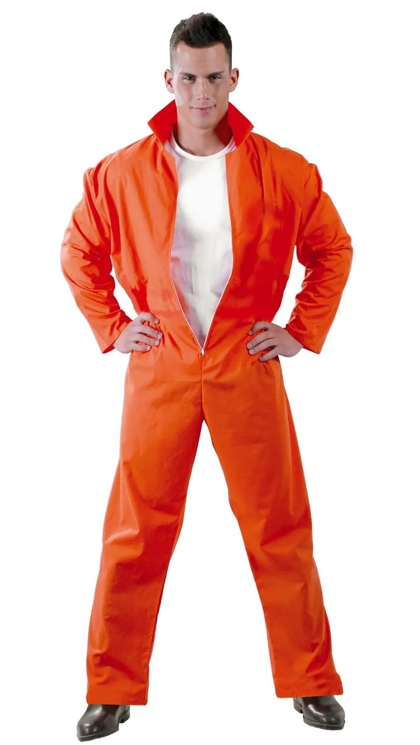Guirca costume carcerato arancio adulto M 48-50 tuta