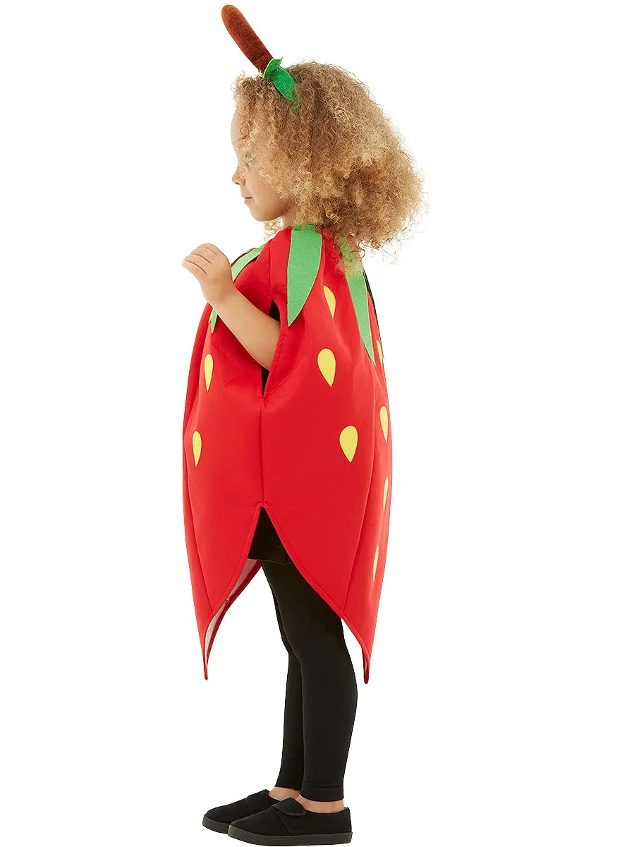 Funidelia costume fragola rosso bambino 3-6 anni tunica