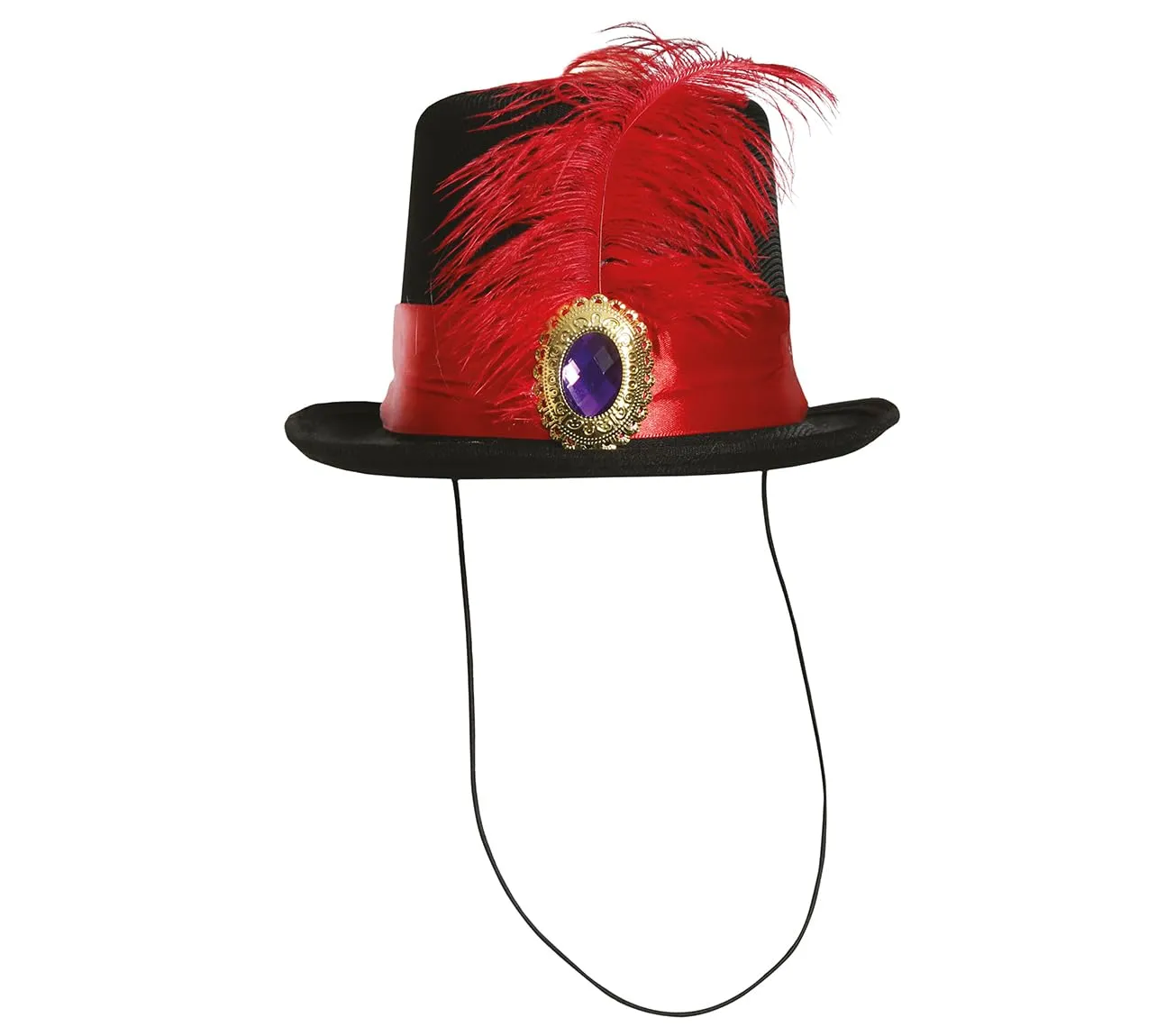 Fiestas Guirca Minihat Macchina Mini Cappello Penna Rossa