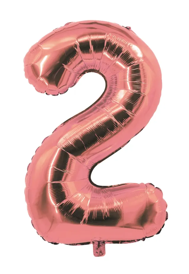 P'tit Clown re80302 palloncino numero 2 oro rosa 85 cm
