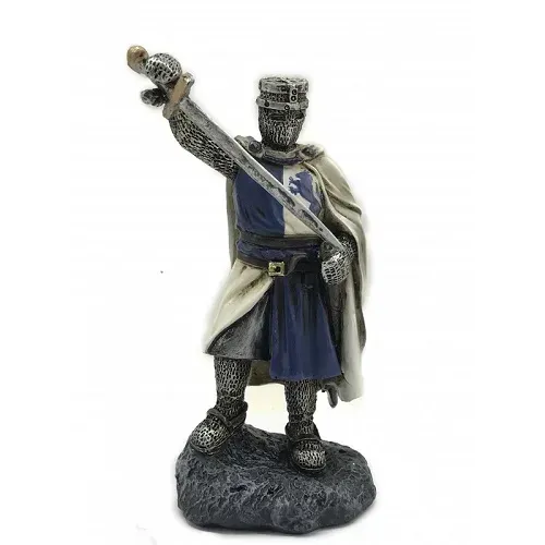 La Bottega di Merlino Cavaliere con spada statuina bianco azzurro 12 cm