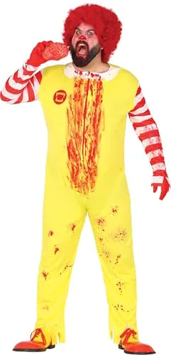 Guirca Costume Clown Burger Tuta Giallo Rosso L 52-54
