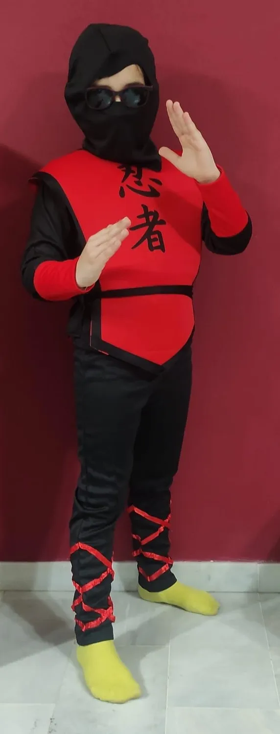 Funidelia Costume Ninja bambino rosso 3-4 anni