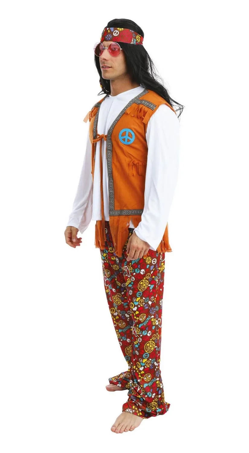 P'tit Clown Re21159 Costume Hippie Uomo L-XL Anni 70