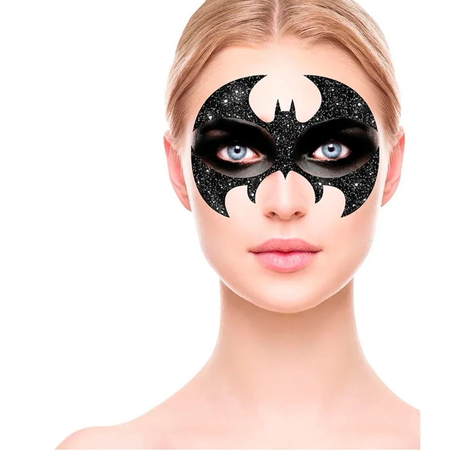 Fiestas Guirca Bat Glitter Gemme Viso Pipistrello Nero