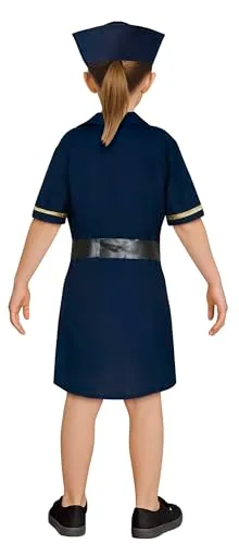 Guirca Poliziotta blu oro costume bambina 7-9 anni