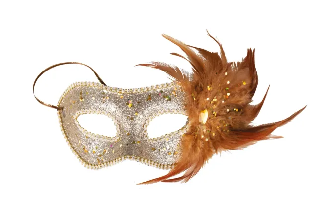 P'tit Clown 23378 maschera veneziana lustrini e piume