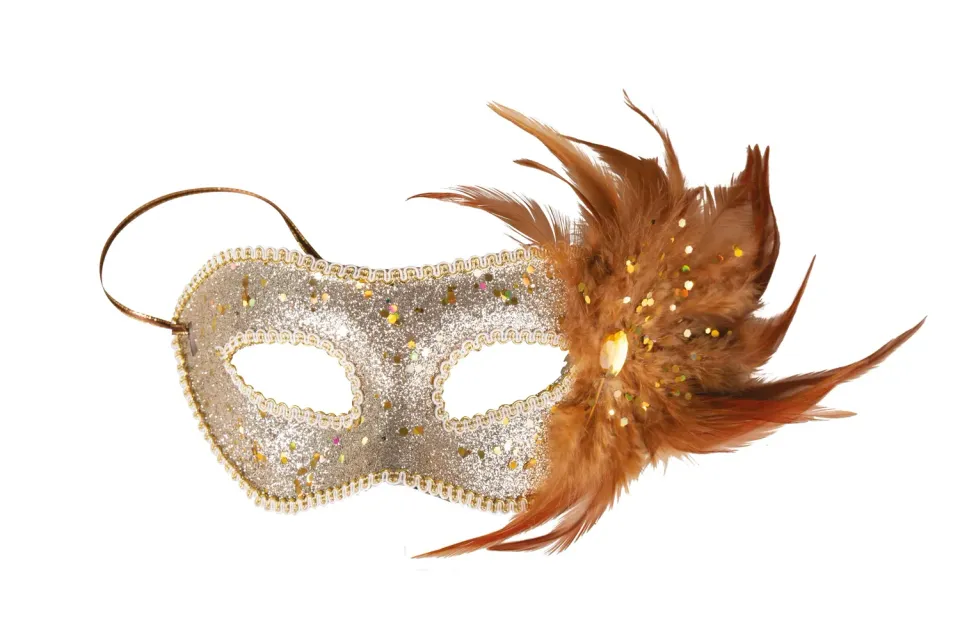 P'tit Clown 23378 maschera veneziana lustrini e piume