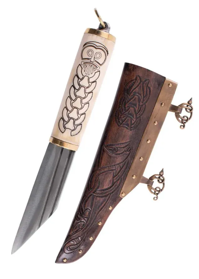 La Bottega di Merlino Seax vichingo osso pugnale scenico 21 cm