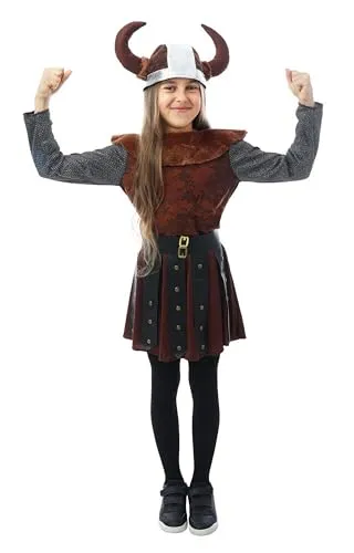 P'tit Clown costume vichinga bambina 10/12 anni con casco