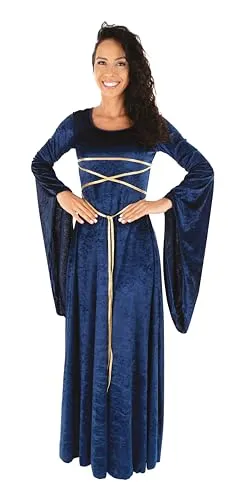 P'tit Clown Abito Medievale Donna Blu L-XL Elegante