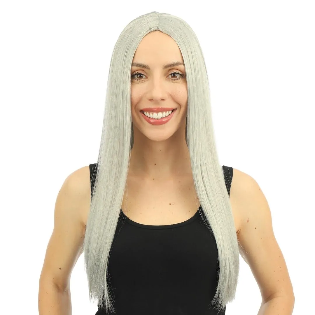P'tit Clown Cindy parrucca lunga marrone 60 cm liscia