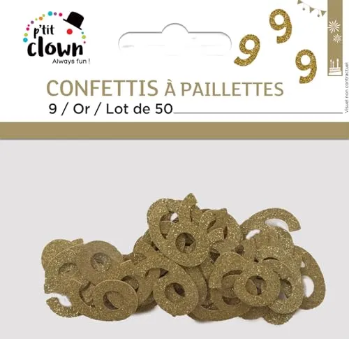 P'tit Clown re21043 coriandoli glitter oro 9 50 pezzi