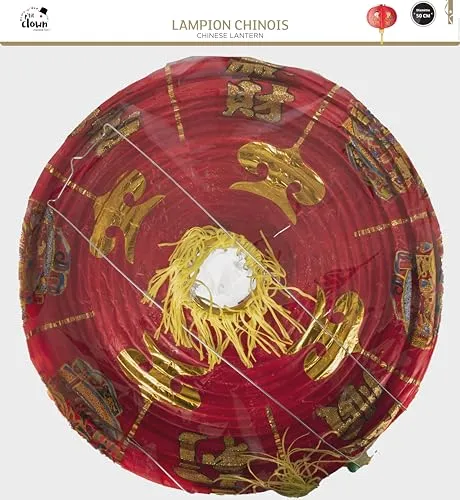 P'tit Clown Re21056 lanterna cinese rossa oro 50 cm