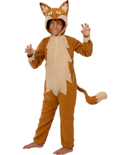 Funidelia costume volpe bambino 7-9 anni marrone animali
