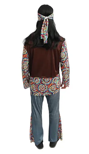 P'tit Clown Hippie Psichedelico costume uomo anni 70 colorato