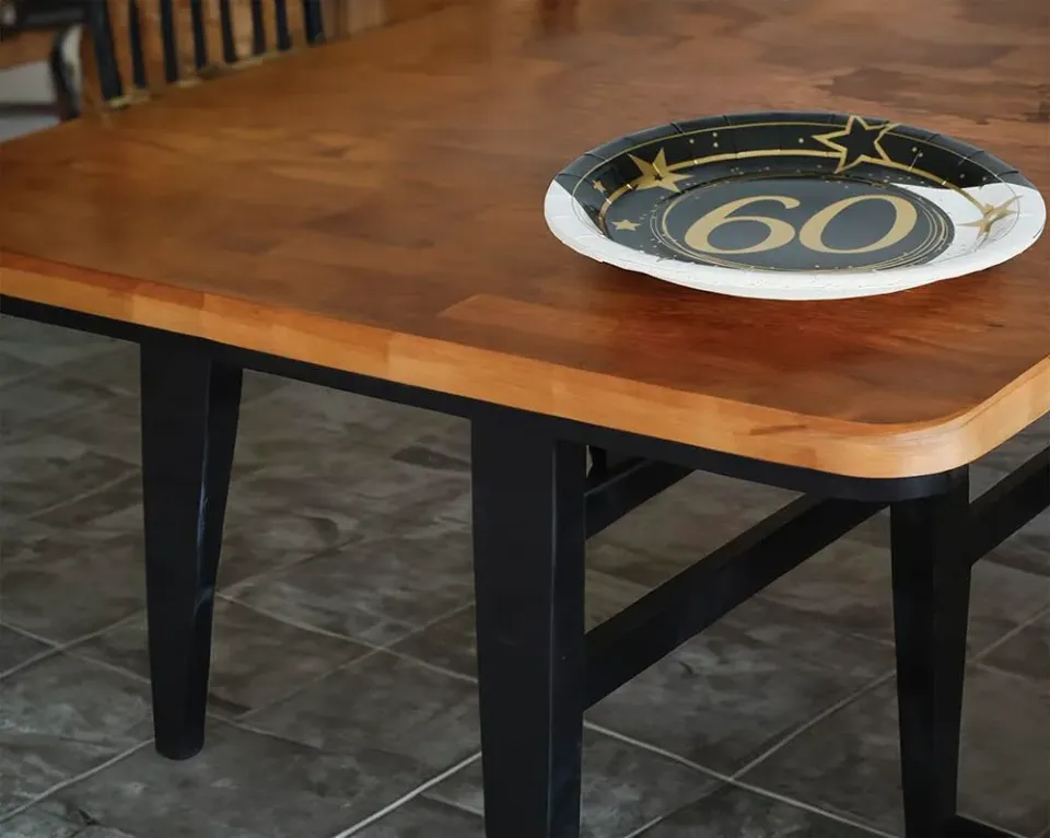 Fiestas Guirca Piatti 60 Anni 23 cm nero oro 6 pezzi