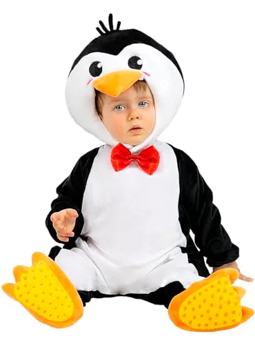 Funidelia Pinguino costume neonato bianco 0-6 mesi morbido
