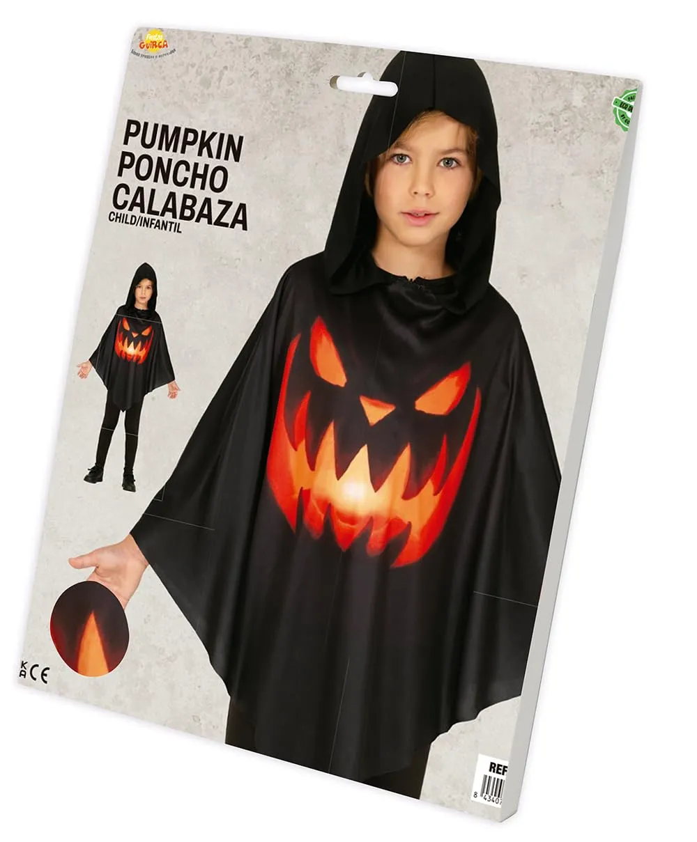Fiestas Guirca Poncho Zucca costume bambini nero Halloween