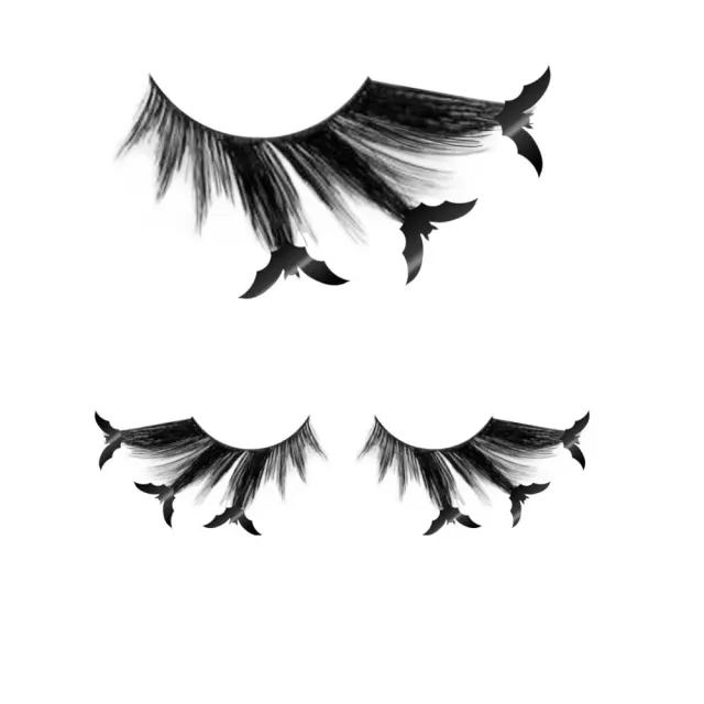 Guirca ciglia finte pipistrello nere trucco Halloween