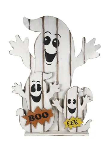 P'tit Clown re22965 famiglia fantasmi legno luminosa 90 cm