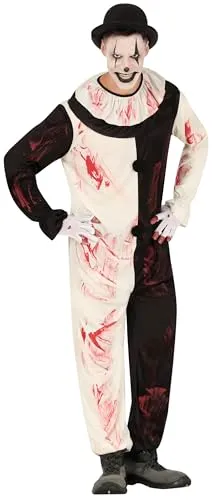 Guirca Costume Clown Terrificante Bianco Nero Taglia L