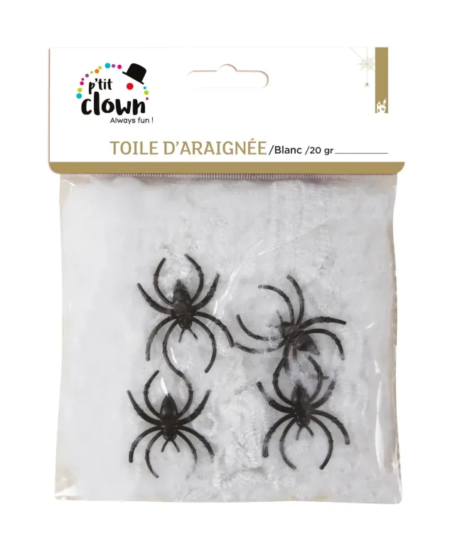 P'tit Clown Tela Ragno Ragnatela Halloween Bianca 20g
