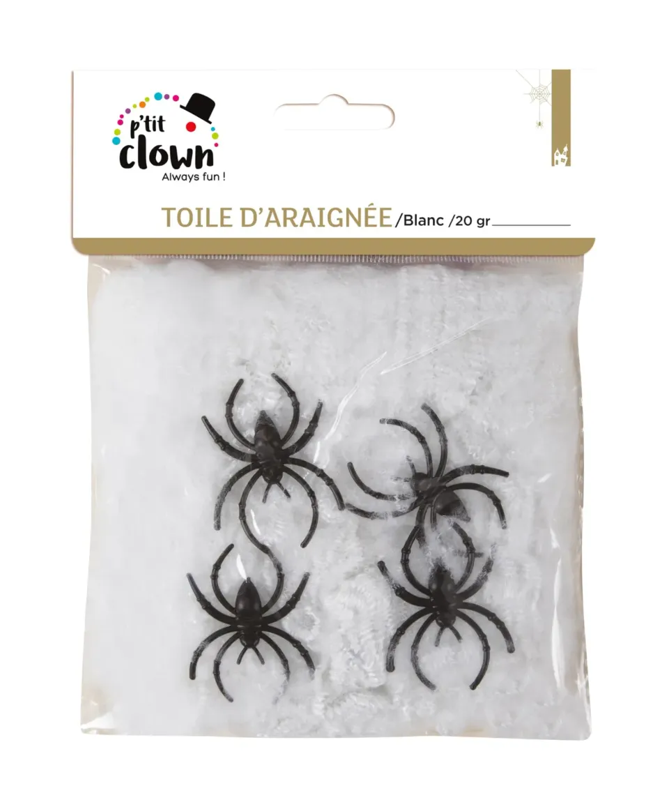 P'tit Clown Tela Ragno Ragnatela Halloween Bianca 20g