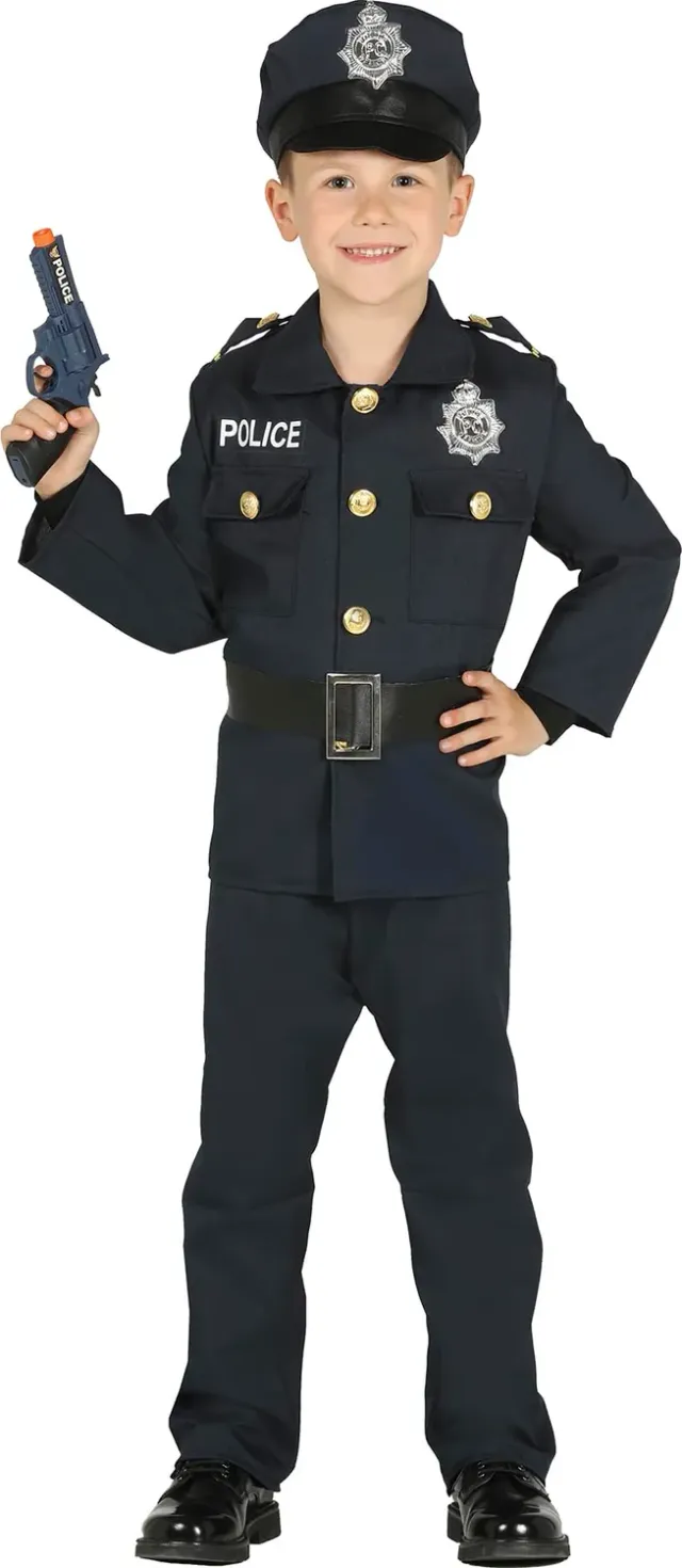 Guirca Costume Poliziotto Bambino Blu 10-12 Anni 151 Cm