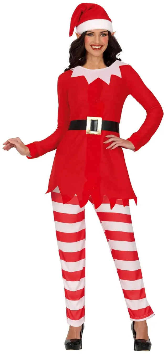 Fiestas Guirca Elfo Travieso Costume Donna L 42-44 Rosso