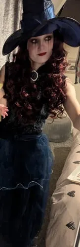 Smiffys Siren parrucca riccia viola lunga frangia donna