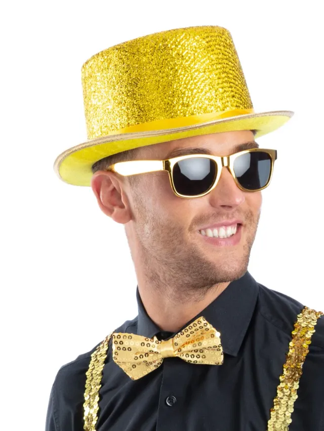Smiffys Metallic Gold Lurex cilindro oro metallizzato