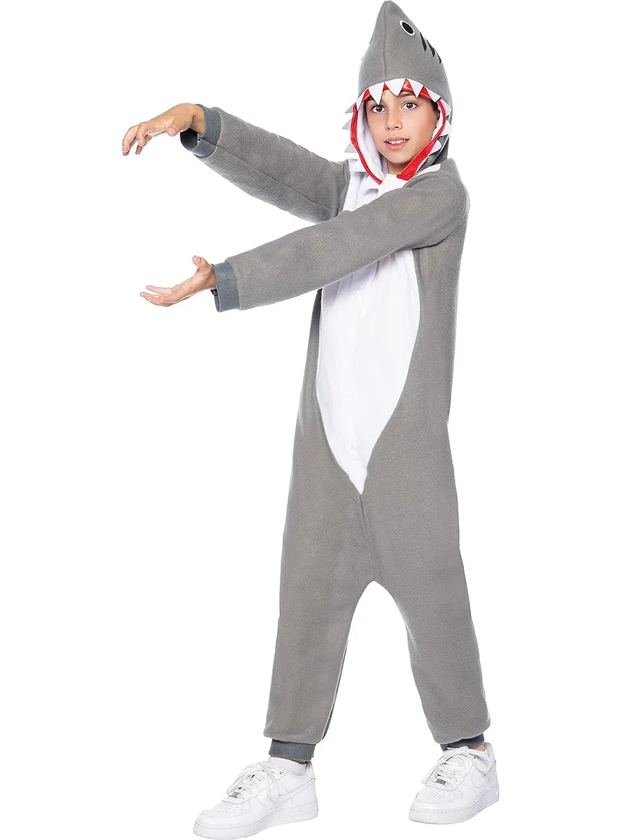 Funidelia Squalo Onesie costume bambino 7-9 anni grigio
