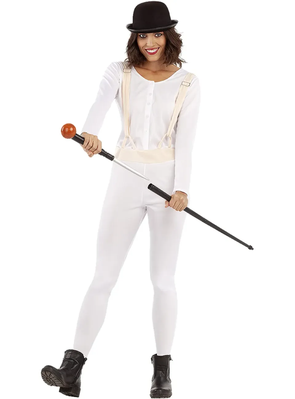 Funidelia bastone pugnale nascosto bianco 80 cm