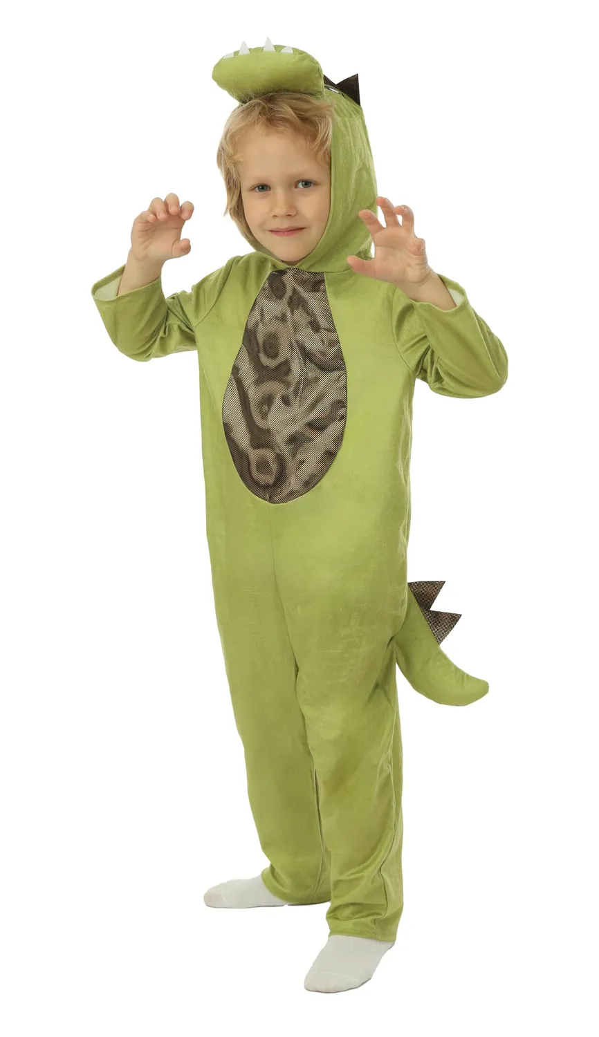 P'tit Clown costume dinosauro verde 7-9 anni tuta