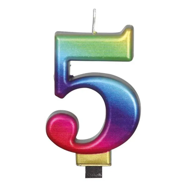 Guirca Candela Numero 0 per Torta 8 cm Multicolore