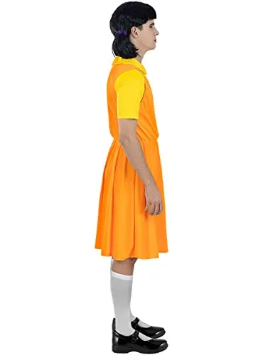 Funidelia Costume Bambola Squid Game donna arancione S-M