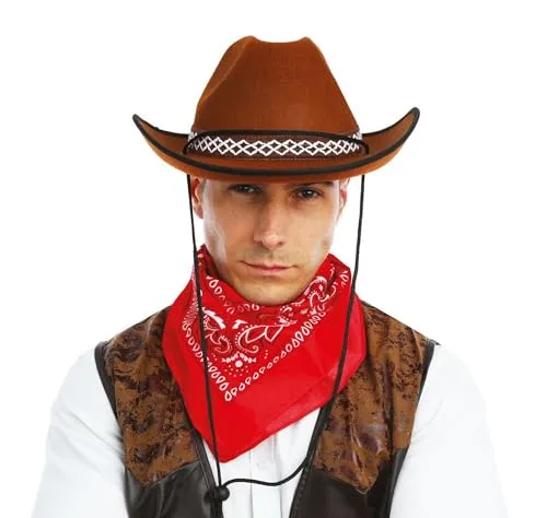 P'tit Clown 11135 cappello cowboy feltro marrone adulto