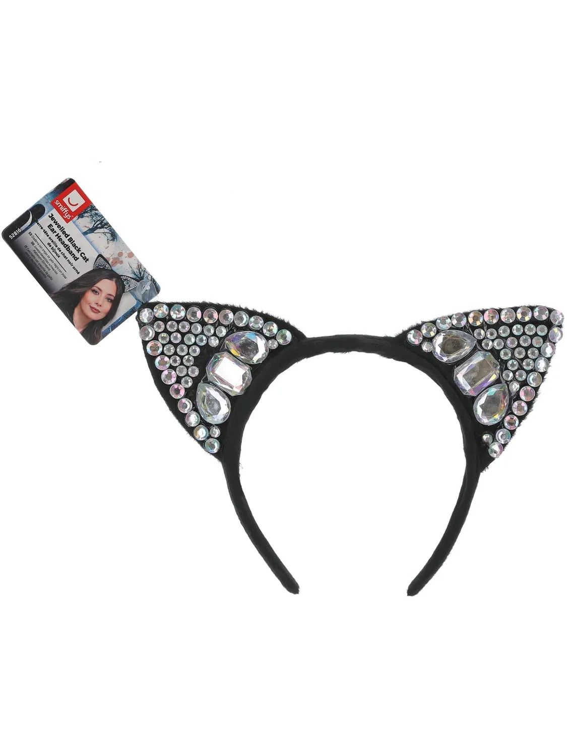 Smiffys cerchietto orecchie gatto nero gioiello donna