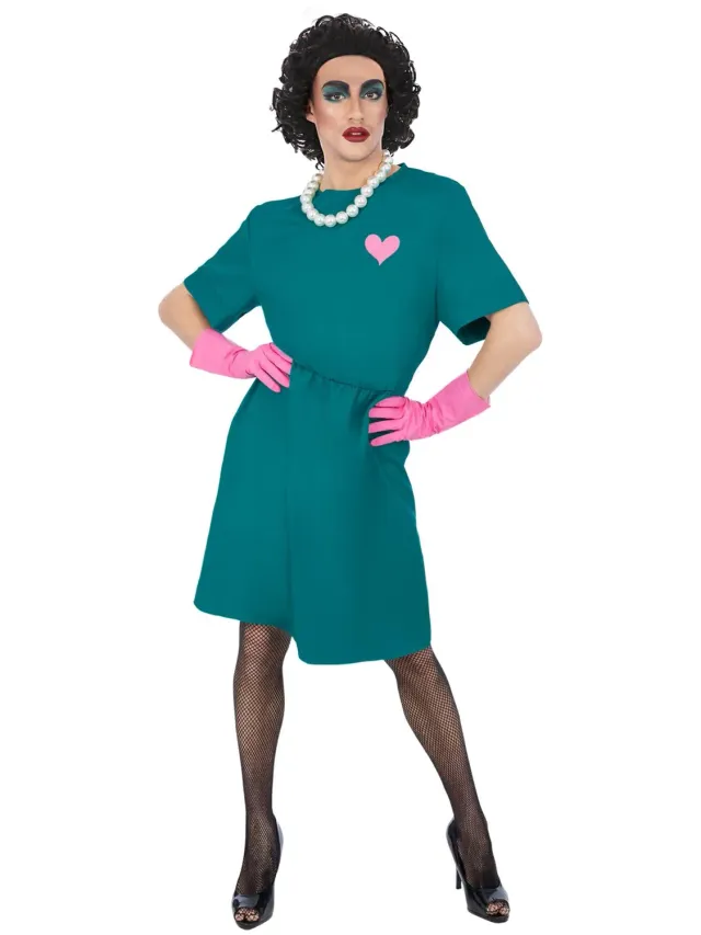 Smiffys Rocky Horror Frank N Furter costume chirurgo verde set 3 pezzi
