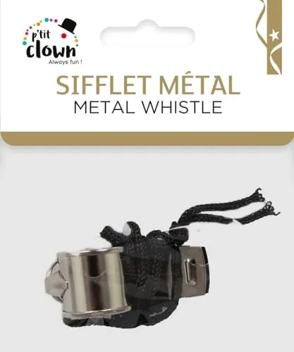P'tit Clown 19008 fischietto metallo argento feste sport