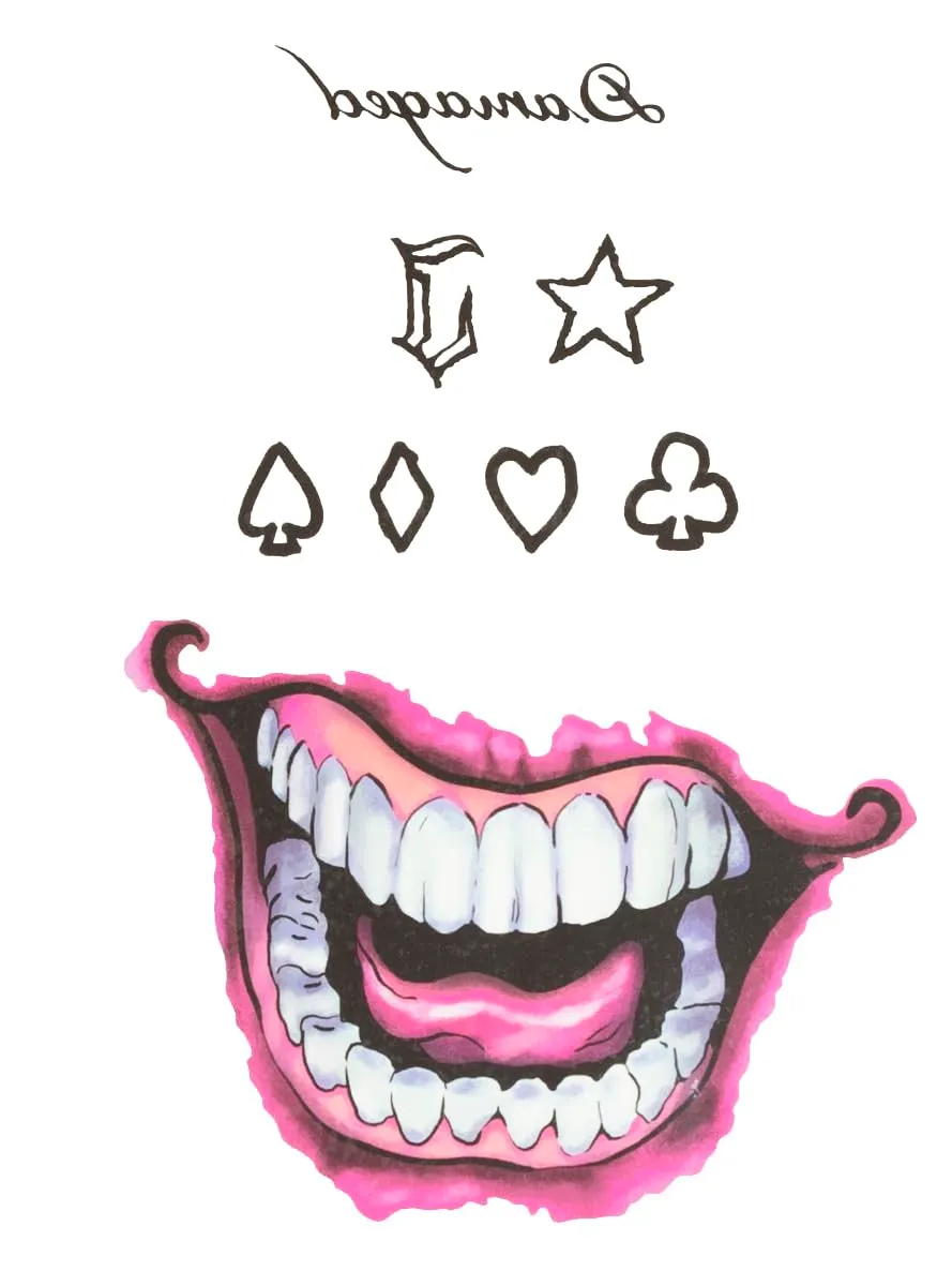 Funidelia Joker Suicide Squad tatuaggi multicolore