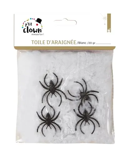 P'tit Clown Tela Ragno Ragnatela Halloween Bianca 20g