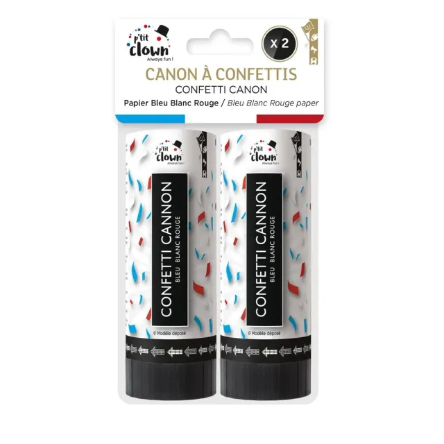 P'tit Clown 28014 cannone coriandoli tricolore 2 pezzi
